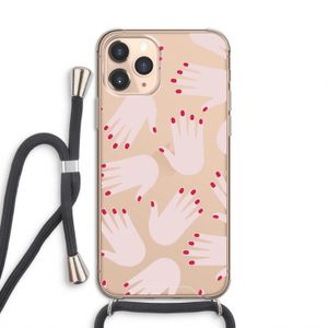Hands pink: iPhone 11 Pro Transparant Hoesje met koord