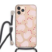 Hands pink: iPhone 11 Pro Transparant Hoesje met koord