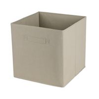 Opbergmand/kastmand Square Box - karton/kunststof - 29 liter - licht beige - 31 x 31 x 31 cm - thumbnail