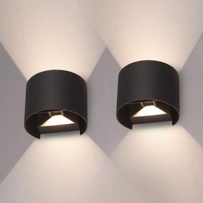 Set van 2 Denver - LED Wandlamp - 6 Watt 660 Lumen - 3000K Warm wit - Dimbaar - IP54 waterdicht - Up & Down - Wandverlichting voor binnen en buiten - Zwart