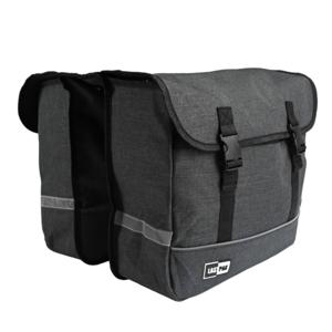 Fietstas dubbel - grijs - 35L - 36 x 34 x 14 cm - canvas - klittenbandsluiting