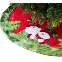 Kerstboomrok - kerstman en sneeuwpop - rood/groen - D90 cm - polyester - kerstboomkleed