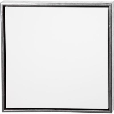 Creativ Company Canvas met lijst, afm 50x50 cm, 360 gr, antiek zilver, wit, 1 stuk