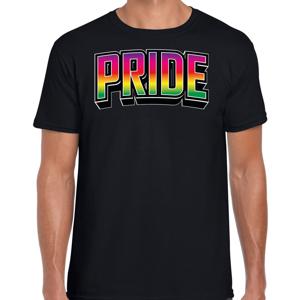 Gay Pride T-shirt voor heren - zwart - pride - regenboog - LHBTI