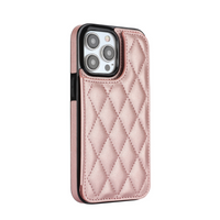 iPhone 15 Plus hoesje - Backcover - Pasjeshouder - Kunstleer - Rose Goud - thumbnail