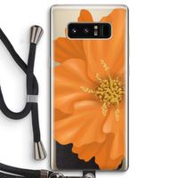 Orange Ellila flower: Samsung Galaxy Note 8 Transparant Hoesje met koord