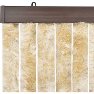 The Living Store Vliegengordijn - Chenille - 56 x 185 cm - Beige