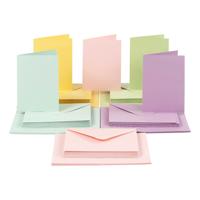 Creativ Company Kaarten en enveloppen, afmeting kaart 10,5x15 cm, afmeting envelop 11,5x16,5 cm, 110+220 gr, pastelkleuren, 50 set/ 1 doos