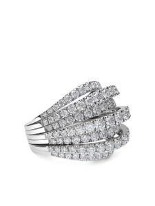 LEO PIZZO bague Waves en or blanc 18ct ornée de diamants - Argent