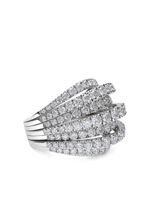 LEO PIZZO bague Waves en or blanc 18ct ornée de diamants - Argent - thumbnail