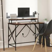 Bureau bruin eikenkleur 100 x 50 x 86.5 cm Bewerkt hout