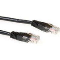 ACT Zwarte 1,5 meter LSZH U/UTP CAT6 patchkabel met RJ45 connectoren