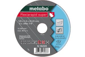 Metabo Accessoires Doorslijpschijf Ø 125x1,6x22,2 Inox Flexiamant super "Hydroresist" - 25 stuks - 616222000