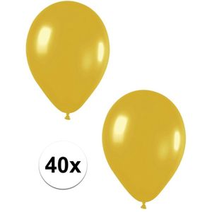 Gouden metallic ballonnen 30 cm 40 stuks