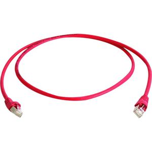 Telegärtner RJ45 (cross) Netwerkkabel Aansluitkabel CAT 6A S/FTP 2.00 m Rood Vlambestendig, Halogeenvrij