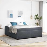 Bedframe met matras met matras Donkergrijs 180 x 200 cm Fluweel