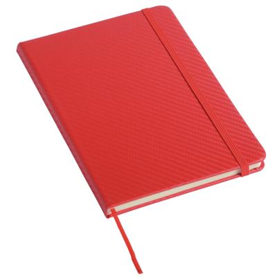 Notitieboekje/Schrift harde kaft - rood - A5 formaat - met sluitband en bladwijzer - 80 pag