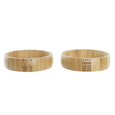 Saladekom DKD Home Decor Natuurlijk Bamboe 20 x 20 x 5 cm