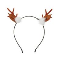 Rendier diadeem - gewei - bruin - 19 x 17 cm - polyester - kerstaccessoires