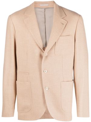 Brunello Cucinelli blazer boutonné à revers crantés - Tons neutres