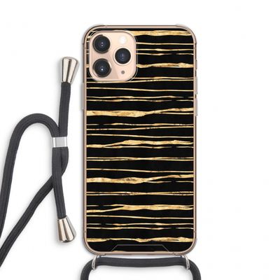 Gouden strepen: iPhone 11 Pro Transparant Hoesje met koord