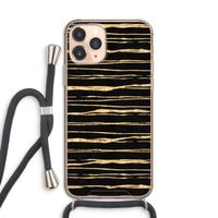 Gouden strepen: iPhone 11 Pro Transparant Hoesje met koord Gouden strepen: iPhone 11 Pro Transparant Hoesje met koord