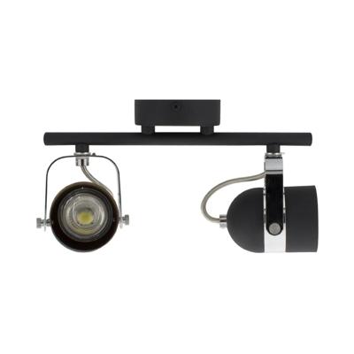 Plafondspot zwart &apos;Rob&apos; 2 spots verstelbaar zwart GU10 fitting