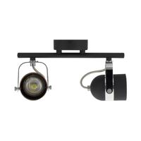 Plafondspot zwart &apos;Rob&apos; 2 spots verstelbaar zwart GU10 fitting
