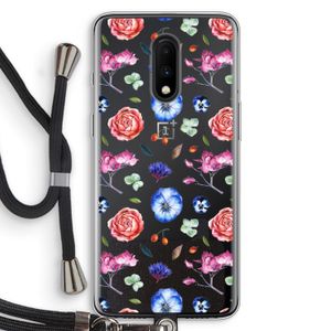 Bloemetjes: OnePlus 7 Transparant Hoesje met koord