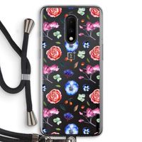 Bloemetjes: OnePlus 7 Transparant Hoesje met koord