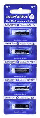 5 x everActive 27A 12V alkalinebatterijen - blister 5 st.