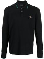 PS Paul Smith polo en coton biologique à patch zèbre - Noir