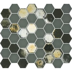 The Mosaic Factory Valencia Mozaiek Tegel Hexagon- Kaki Glas Recycled 278x325 mm