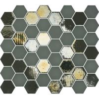 The Mosaic Factory Valencia Mozaiek Tegel Hexagon- Kaki Glas Recycled 278x325 mm