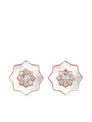 David Morris boucles d'oreilles en or rose 18ct pavées de diamants