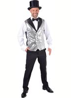 Vest paillet zilver lux