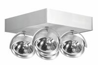 Artdelight 12 volt opbouwspotDutchess 4-lichts, grijs - QR 0004 SQ ALU