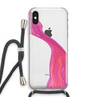 Paarse stroom: iPhone XS Transparant Hoesje met koord