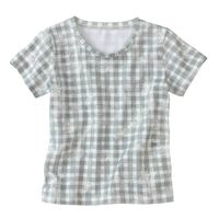 T-shirt van bio-katoen met elastaan, zeegras-geblokt Maat: 98/104