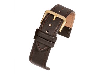 Horlogeband Universeel X105SDB Leder Donkerbruin 24mm