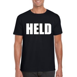 Held tekst t-shirt zwart heren