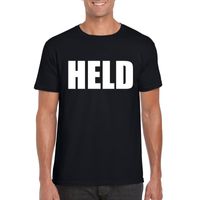 Held tekst t-shirt zwart heren