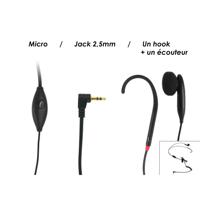 Geemarc Handsfree T-Coil-adapter met enkele oorhaak, oorstukje en microfoon - thumbnail