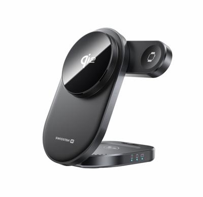 Swissten Swissten Magbase 3 in 1 Draadloze Oplader Opvouwbaar - 27W - Zwart Swissten Swissten Magbase 3 in 1 Draadloze Oplader Opvouwbaar - 27W - Zwart