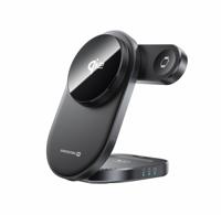 Swissten Swissten Magbase 3 in 1 Draadloze Oplader Opvouwbaar - 27W - Zwart