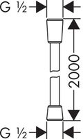 Hansgrohe Medium Isiflex B doucheslang 1/2x200cm chroom 28274000 - thumbnail