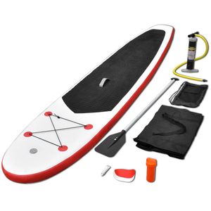 VidaXL Stand Up Paddleboardset opblaasbaar rood en wit