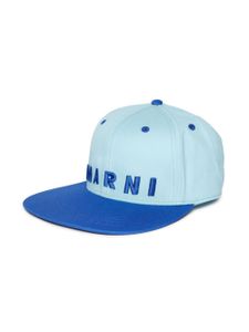 Marni Kids casquette en coton à logo brodé - Bleu