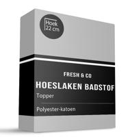 Topper Hoeslaken - Badstof - Lichtgrijs - 180x200cm - Grijs - Fresh And Co - Dekbed-Discounter.nl