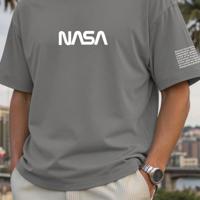 Bon&Bon Homme Men's Plus Size Navy Blue Slogan Print Casual T-Shirt Grey / 2XL